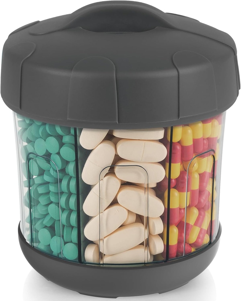 Mossime Ekstra Stor Pill Organizer med TPU Soft Lid, Easy Open Pill Dispenser Medicine Organizer, One Month Travel Vitamin Supplement Pill Box, 7 Compartments Medication Pill case Container
