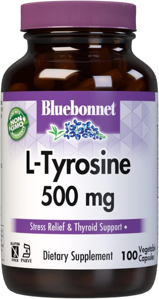 Bluebonnet Ltyrosine 500 Mg Vitamin Kapsler, 100 Greve