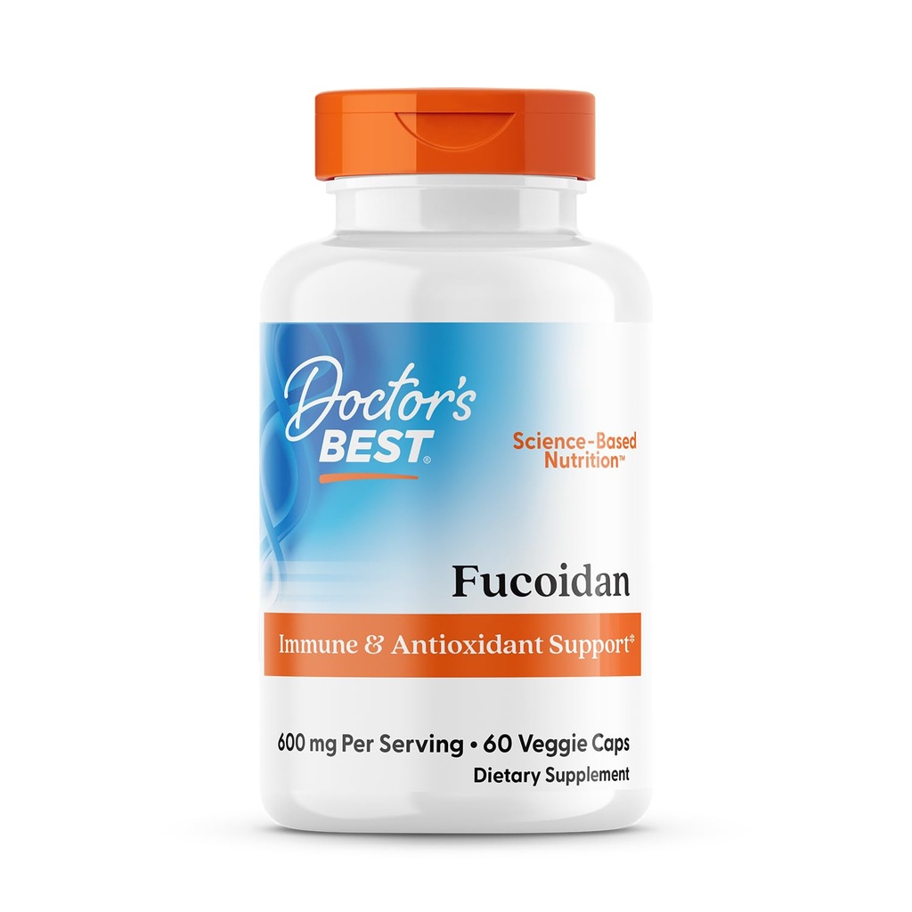 Doctor 's Best Fucoidan 70%, Non- GMO, Vegan, Gluten Free, 60 Greve