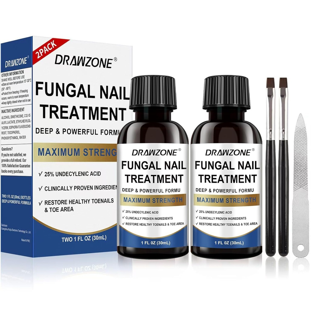 Toenail Svampebehandling Ekstra styrke med 25% Undecylensyre, Ingroed toenail behandling, neglereparation, Svampeneglebehandling, gul toenail, Skadede Nails mund svamp behandling ekstra styrke