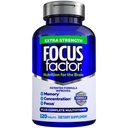 Focus Factor Voksne Ekstra Styrke, 120 Tæl - Hjerne supplement til hukommelse, koncentration og fokus - Komplet Multivitamin med DMAE, D-vitamin, DHA - Trusted Health Vitaminer