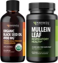 HAVASU NUTRITION Organic Black Seed Oil Liquid + Mullein Leaf Kapsler Bundle