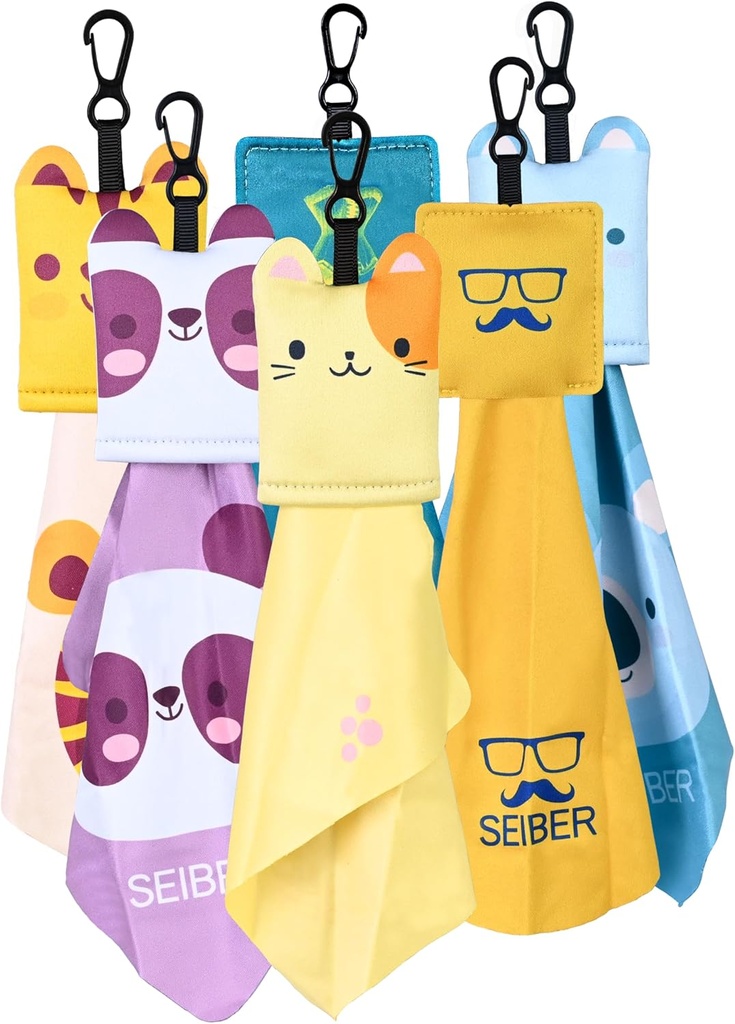 SEIBER Glasser Rengøring Klude, Mikrofiber Rengøring Klude, Eyeglasses Rene klude, Glas Rengøring Klude til Glass Solbriller Eyeglasses Lens Camera Cell Phone Screens (6 Pack)