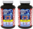 Yerba Prima Prebiotic Colon Care Capsules Dietary Fiber, 180 Count, (Pack of 2) - Fem former for Fiber Plus FOS Prebiotika supplement - Opløselig & uopløselig for regularitet & fordøjelsesstøtte