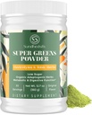 Super Greens Powder Superfood + Electrolytes & Tonic Herbs Б124; Organic Green, Shilajit, Adaptogens, Antioxidanter, Preobiotic & Probiotic & Postbiotic Б124; for Energy, Gut & Mumminated 124; Unflavored - 30 Serveringer