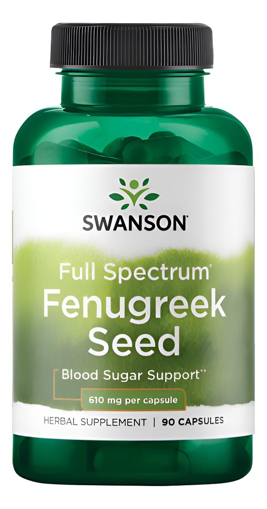 Swanson Full Specturm Fenugreek Seed - Herbal Supplement - (610 Milligram 90 Kapsler)