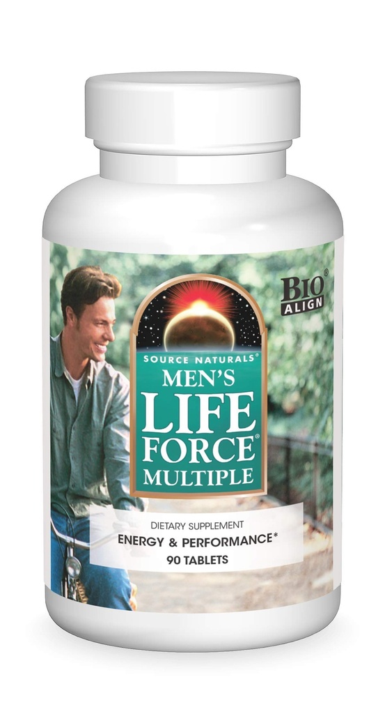 Source Naturals Mænds Life Force Multiple Daily Multivitamin & Immunation Health Supplement - 13 essentielle vitaminer, næringsstoffer & mineraler - 180 tabletter