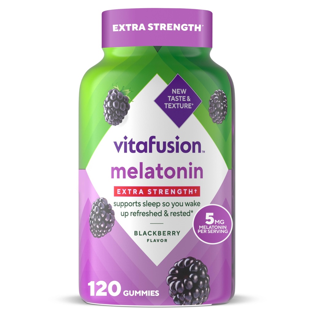 Viafusion Ekstra styrke Melatonin Gummy Vitaminer, 5mg, 120 ct Gummies