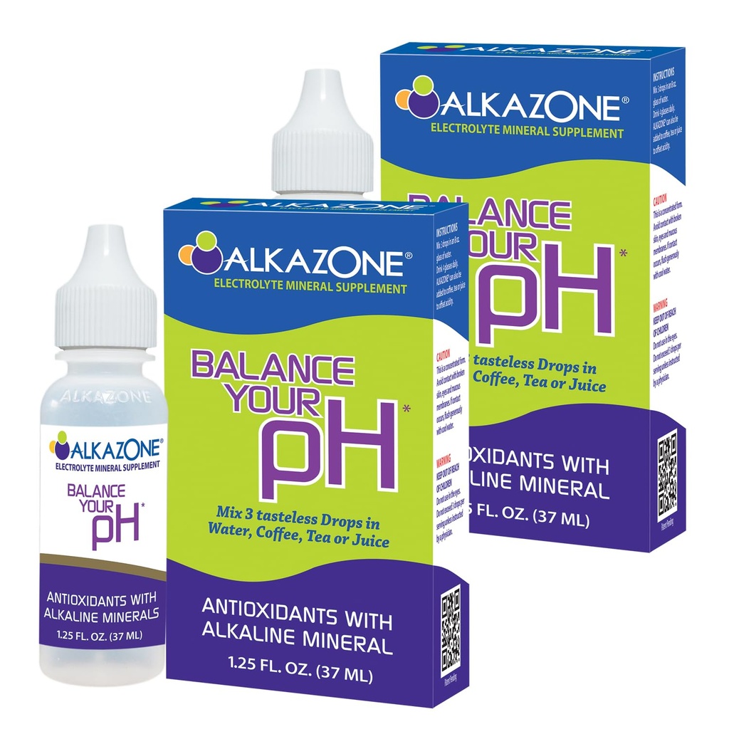 ALKAZONE Balance Din pH Antioxidanter Alkaline Mineral Booster & Kosttilskud (2 pakker)