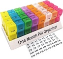Månedlig Pill Organizer 2 gange om dagen, 30 dag En måned Pill Box AM / PM, Ugentlig Pill Holder Pill sag for vitaminer, fiskeolie, Kosttilskud og medicin