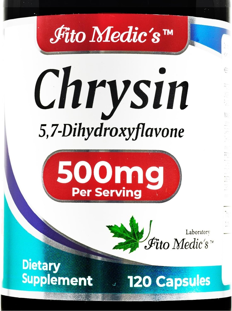 FITO MEDICS - Chrysin - 500mg- med - Passion Flower - 120 Kapsler, Ultra høj Absorption.