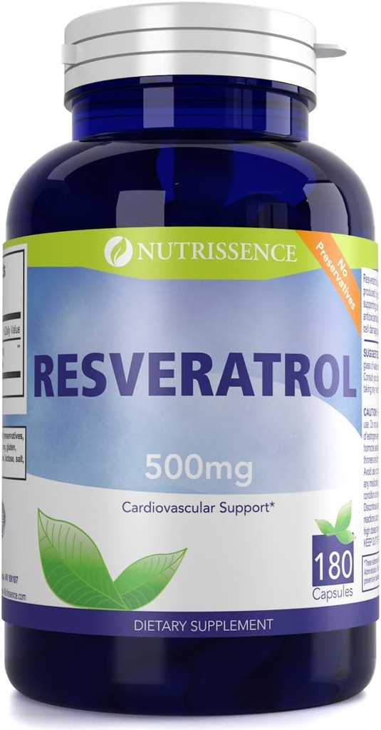 Resveratrol 500mg 180 Capsules 90 Servings of 1000mg or 60 Servings of 1500mg