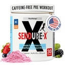 Sendure- X Beetroot + Citrullin Powder - Coffein- Free Pre- Workout - Øger blodgennemstrømning, energi, VO2 Max, Endurance, Inddrivelse - NSF Sport Certified, Peak Performance, Natural - 30 Servere Wild Berry