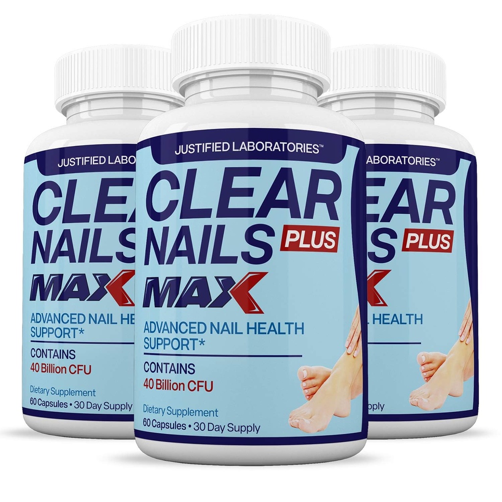 Frivillige laboratorier (3 Pack) Clear Nails Plus Max Pills 40 Millioner CFU Probiotiske 60 kapsler