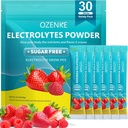 Elektrolyter Powder Pakker, 30 Sticks Hydration Pakker Sukker Gratis, Electrolyte Drink Mix Portable Elektrolyte Pakker til hurtig Hydration, 0 Sukker & 0 Kalorie, Jordbær & Hindbær Flavor