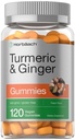 Horbäach gurkemeje og ingefær Gummies Note 124; 120 Greve Note 124; Peach Flavor