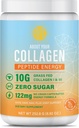 Peptid Energy Collagen Pulver Hår, Negle, Hud, Type I & III, Koffein til energi, C-vitamin, biotin, Hyaluronsyre, Zero Sugar - 8.92 oz (Mango Passion)