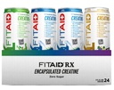 FITAID RX Zero Sugar, indkapslet Creatin, Workout Recovery Drink, All- In- One Blend, BCAAs, Glucosamin, Gurkemeje, B- Complex, Electrolytes, Variety Pack, 12 Fl Oz (Pack of 24)