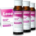 Losoki Flydende Collagen Peptid Drink - 10000mg Hydrolyzed Marine Collagen Peptider med C-vitamin, Premium Blend, Promote Sunde hår hud negle Joints Bones, (1 kasse, 10 flasker)