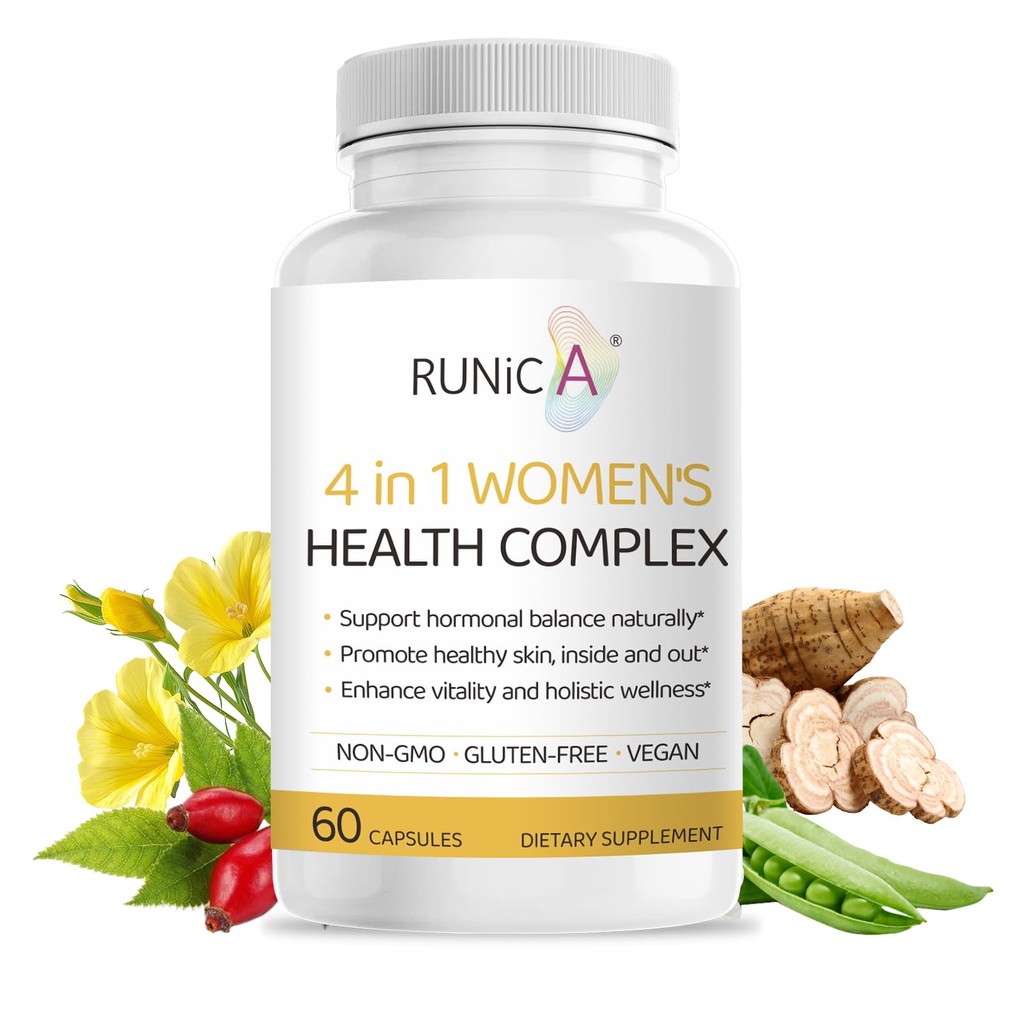 4-in-1 Kvindernes Hormonal Balance Complex Support 124; Rosehip, Pueraria & Aften Primrose med Soy Isoflavones