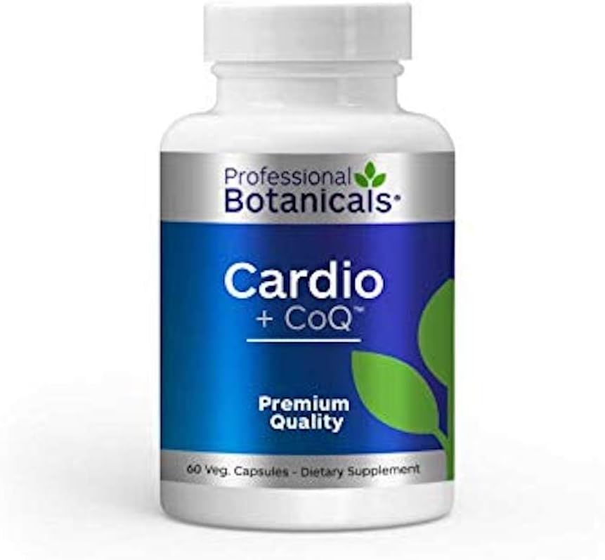 Professionel Botanicals Cardio- CoQ CoQ10 - Vegan Formuleret Coenzym Q10 med Hawthorne Berry Valerian Root og Cayenne Pepper - 60 vegetariske kapsler