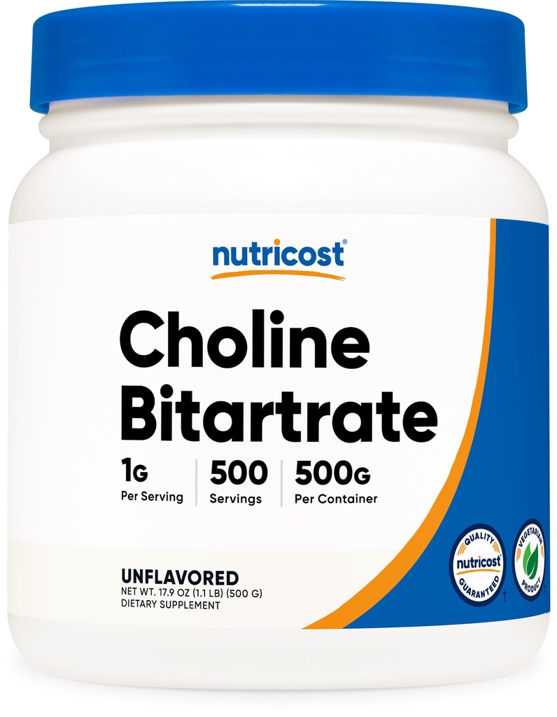 Nutricost Pure Cholin Bitartrate Powder 500 Bedste