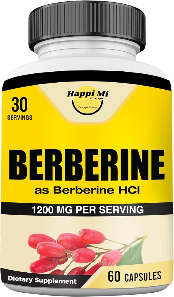 Berberine 1200mg Per servering som Berberine HCL, 60 Veggie Kapsler, 30 Servering