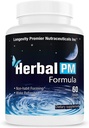 Longevity Herbal PM - Herbal Sleep Formel med 5-htp, melatonin, Valerian & GABA. 60 Veggie kapsler