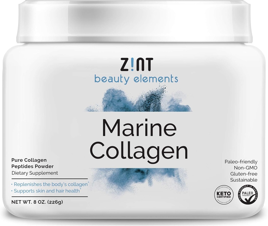Hydrolyseret Marine Collagen Powder (8 oz): Anti Aging Collagen Peptider Protein Kosttilskud fra Japan - Unflavored, Paleo Certified, Sustainable, Non GMO - skønhed, hud, hår & negle