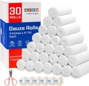 AZEN 30 Pack Gauze Rolls Bandages, 4 in x 4.1 Yards, Premium Medical Supplies & Førstehjælp Supplies, Bandage Wrap Vet Wrap, Mor Wraps