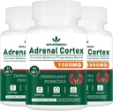 11-in-1 Adrenal Support, Cortisol supplement med pantothensyre og Ashwagandha - Understøtter sund binyrefunktion, energi og afslapning - 180 kapsler