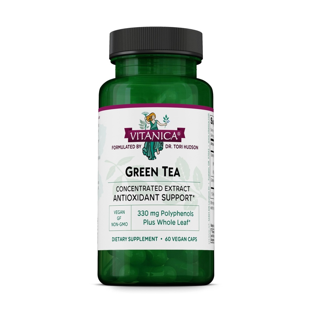 Vitanica Green Tea Extract Supplement 330mg, 45% EGCG, 98% polyphenoler og 80% Catechiner, Energy Antioxidant and immunsupport, Vegan, 60 kapsler