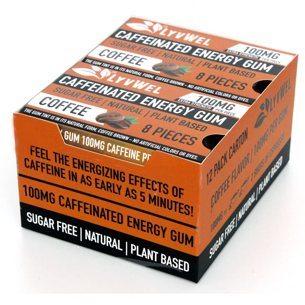 LyvWel Energy Gum 124; 100mg Koffein per perle