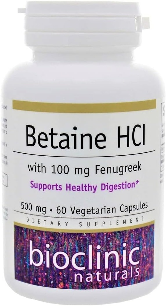 Bioclinical Naturals - Betaine HCL med Fenugreek 60 Veggie Kapsler af Bioclinical Naturals