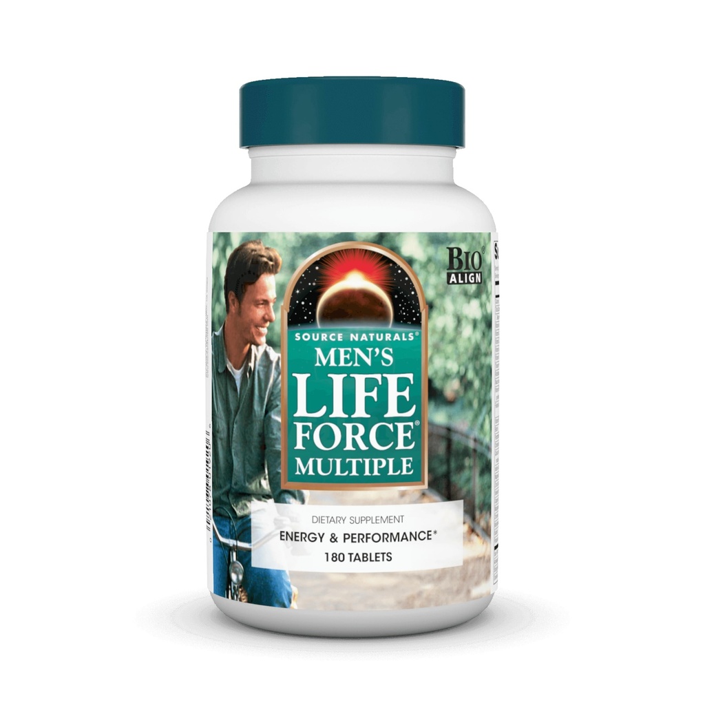 Source Naturals Mænds Life Force Multiple Daily Multivitamin & Immunation Health Supplement - 13 essentielle vitaminer, næringsstoffer & mineraler - 180 tabletter