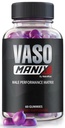 VasoManix Gummies, Vaso Manix Classic Mand tillæg, Alle naturlige formel for mænd, Premium Gummix til støtte ydeevne, tillid og samlede sundhed, officielle anmeldelser (60 Gummies)