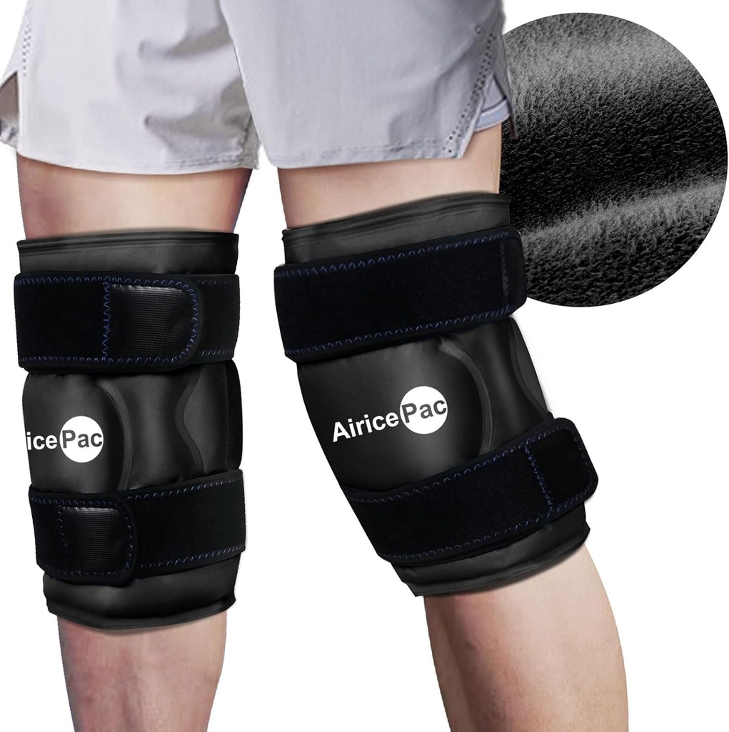 2 Ice Pack til Knee Pain Relief, Genanvendelig Gel Ice Wrap til skader, Hævelse, Knee Erstatning Kirurgi, Kold Compress terapi for Gigt, Meniscus Tear og ACL, Sort