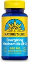 Nature 's Life Energizing Niacinamid 500mg - No Flush Vitamin B 3 Niacin Supplement - Nerve funktion, Metabolisme og sund energistøtte - 60- dag garanti, Lab Verified, 100 Servere, 100 tabletter