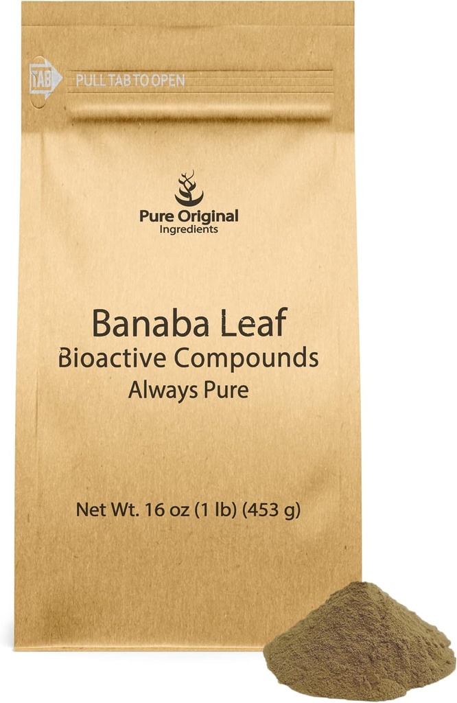 PURE ORIGINAL INGREDIENTS Banaba Leaf Powder (1 lb) Always Pure, No Fillers or Additives, Non GMO