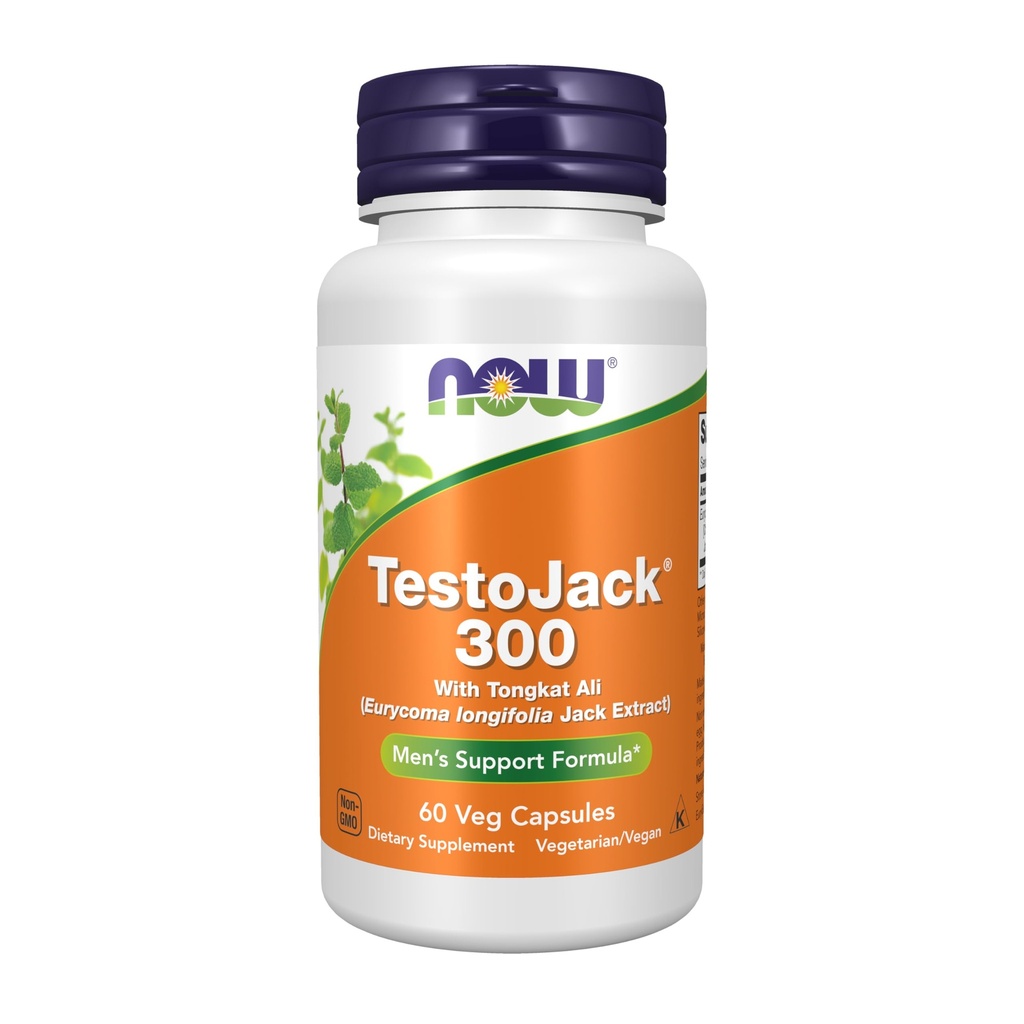 Now Foods Supplements, TestoJack 300 ™ med 300 mg Tonkat Ali (Eurycoma longifolia Jack Extract), 60 Veg kapsler