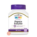 21. århundrede Papaya Enzyme Chewable (100 Greve), Papaya & Pineapple fordøjelsesenzymer til Gut Health, Tropical Flavor, Non- GMO, Gluten- Free, Ingen tilsat salt, Kunstig Flavor