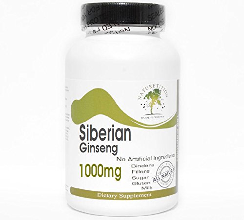 Siberian Ginseng 1000mg ~ 100 kapsler - Ingen tilsætningsstoffer ~ Naturetition Kosttilskud