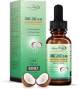 Organic Zinc Supplements for Kids, Adults - Zinc Sulfate - Liquid Zinc Supplement - Pure Ionic Zinc Drops in Coconut Oil for Immune Support, Skin - NO Preservatives & Great Taste - 100 Vegan Servings