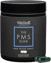 WelleCo PMS Elixir Premenstrual Support for Women, Magnesium og Ashwagandha Kapsler med jern, jod, broccoli spirer, Vitex, Chrom & B Vitamin, Vegan & Gluten Free, 60 Kapsler