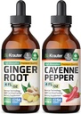 BIO KRAUTER Ginger Root tinktur 4 Fl. Oz. & Cayenne Pepper tinktur 4 Fl. Oz.
