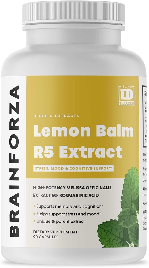 Brain Forza Lemon Balm R5 Extract Kapsler - Standardized Extract 5% Rosmarinsyre, 90 Kapsler