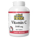 Naturlige faktorer Vitamin C 1000 mg tidsfrigivelse, Antioxidant Support til immunforsvar og knoglerelaterede sygdomme, 180 tabletter