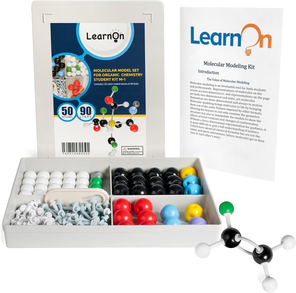 Organic Chemistry Molecular Model Kit sæt til Ochem Studerende med brugervejledning - 140 stykker