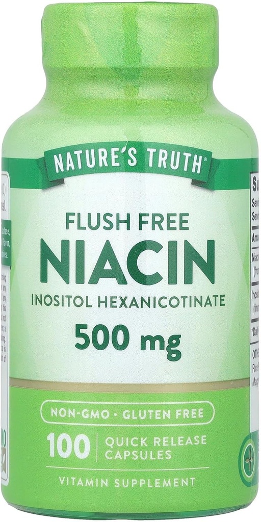 Nature 's Truth Flush Free Niacin 500 mg 100 Caps, 100 Count