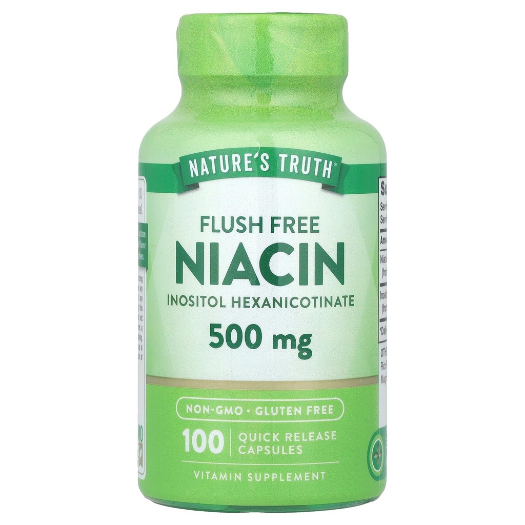 Nature 's Truth Flush Free Niacin 500 mg 100 Caps, 100 Count
